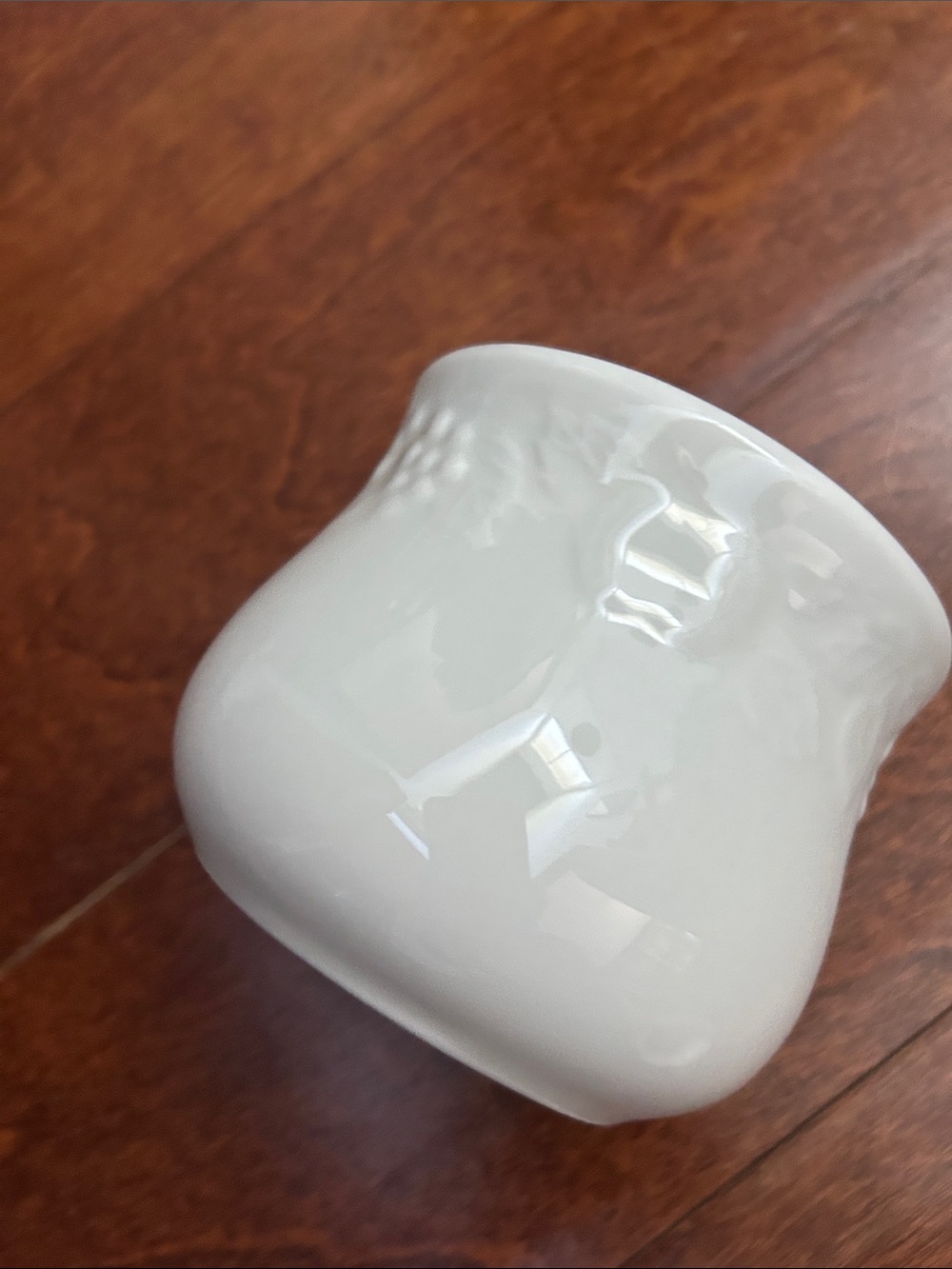 Gibson White Ceramic Lidded Jar with Subtle Embossed Fruit Detail - Picture 6 of 12